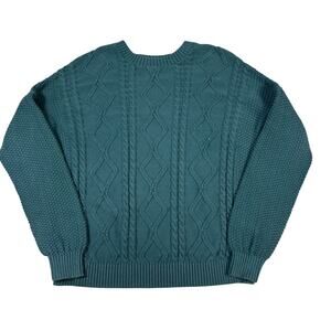 y2k 2000s Hollister green knit sweater XS winter preppy babydoll